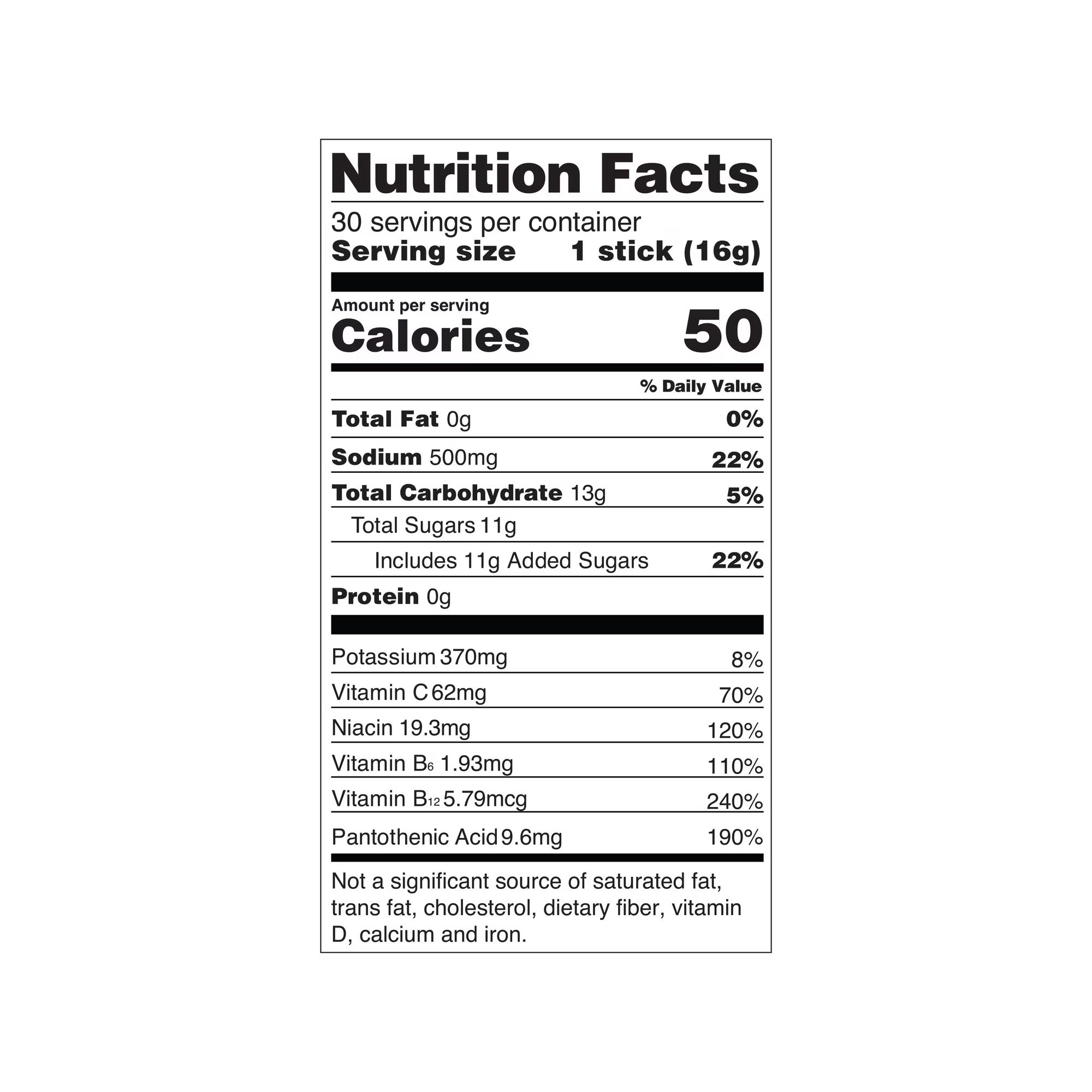 Nutrition facts