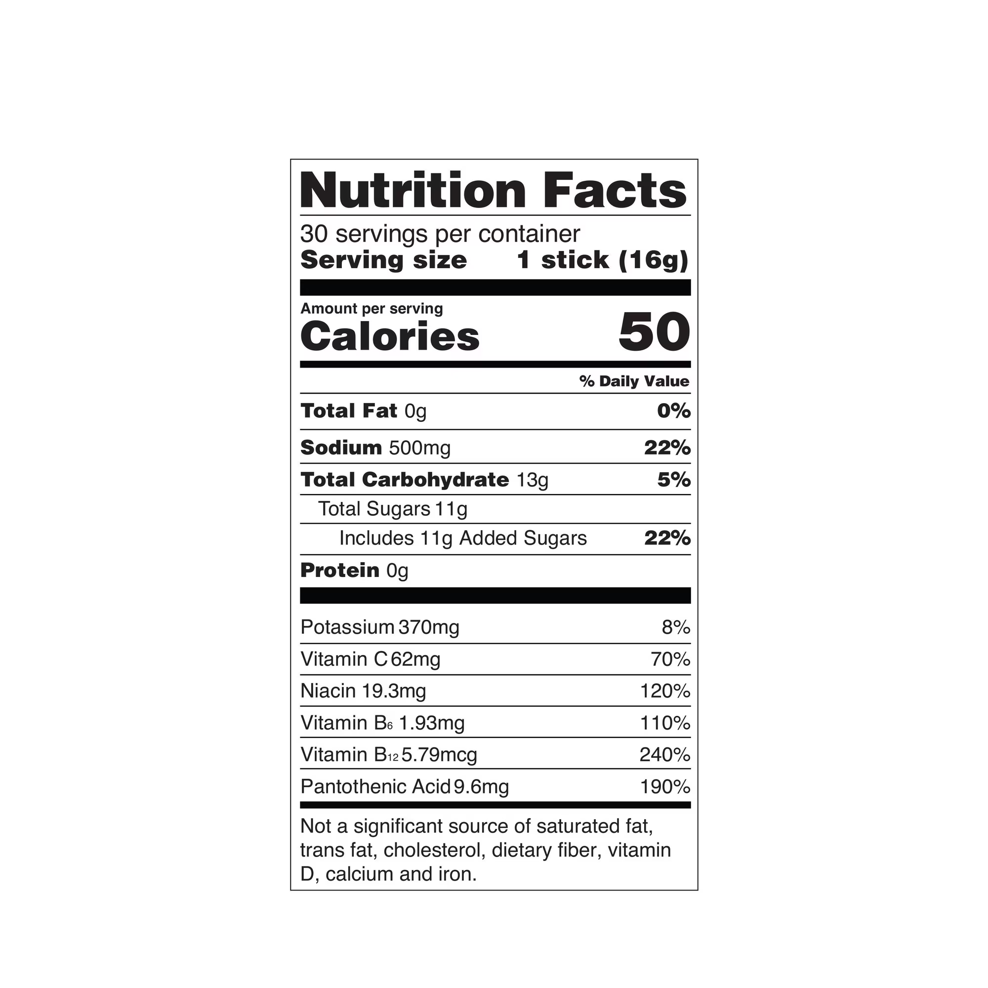 Nutrition facts