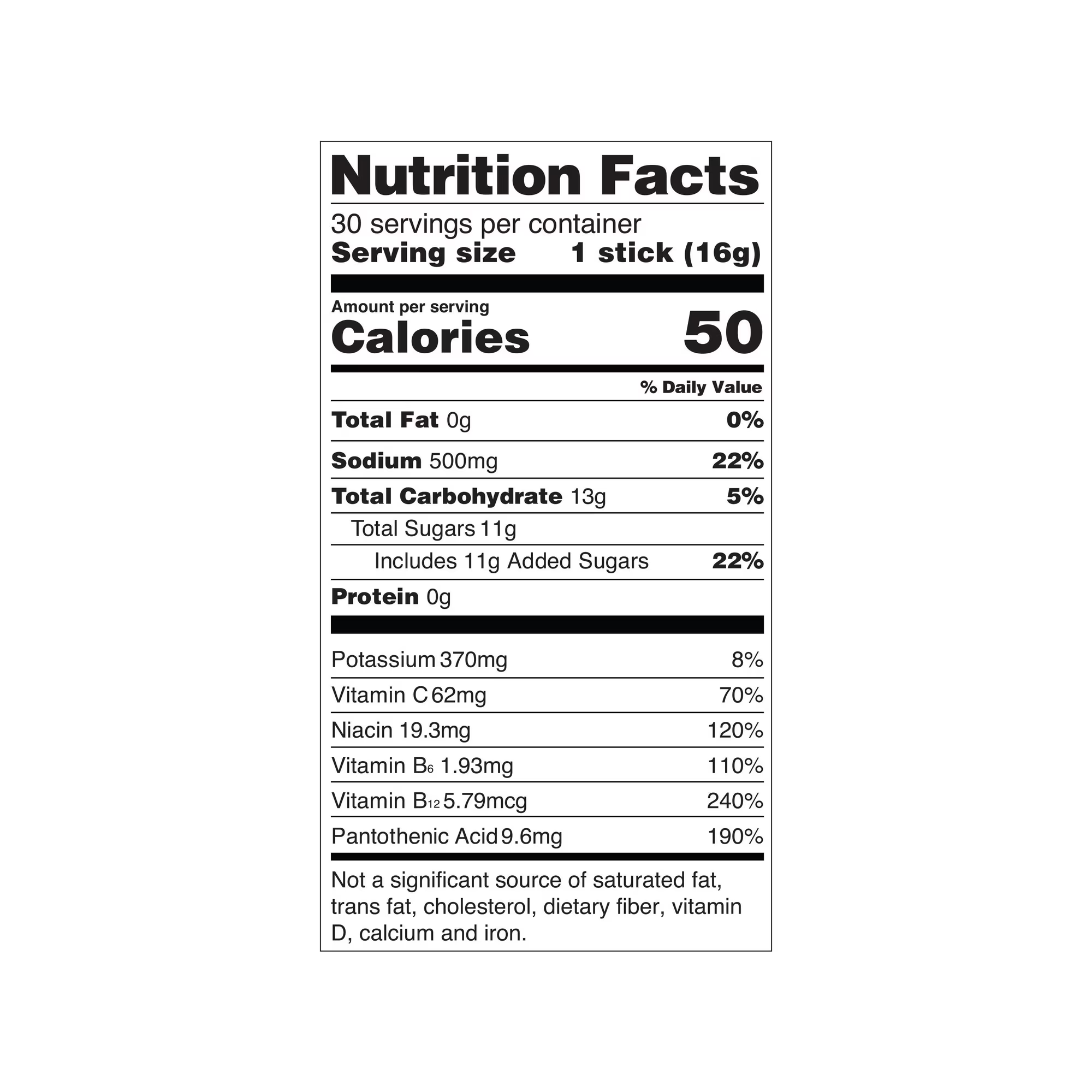 Nutrition facts